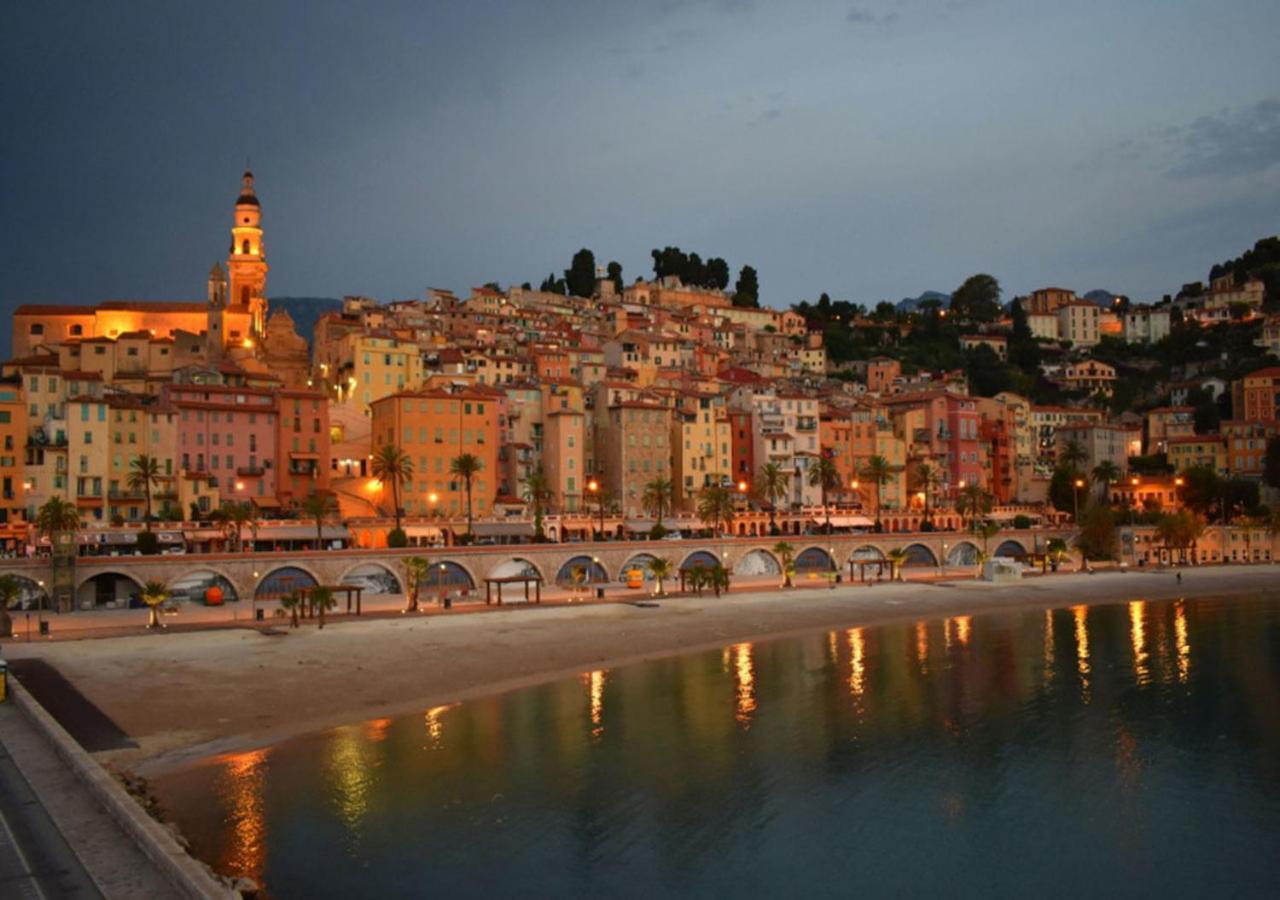 Apartment les Sablettes panoramic sea view Menton Extérieur photo