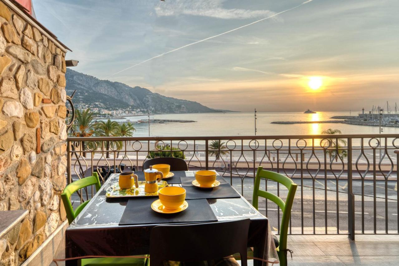 Apartment les Sablettes panoramic sea view Menton Extérieur photo